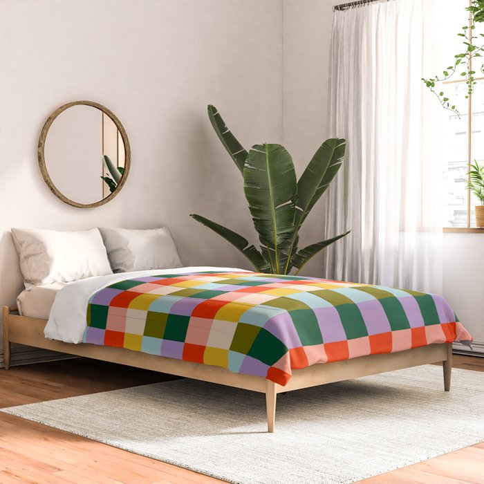 Checkered Rainbow Retro Vibe  Comforter Gallery Image 2