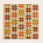Holiday Mosaic Stars Retro-Inspired Festive Design Wood Wall Art Gallery Image 1