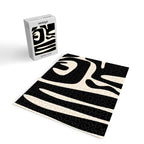 Mid Century Modern Kwaito Abstract Pattern in Black and Almond Cream Jigsaw Puzzle Gallery Image 2