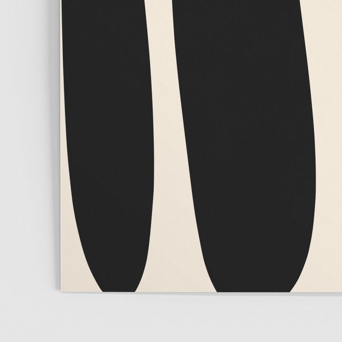Mid Century Modern Kwaito Abstract Pattern in Black and Almond Cream Poster Gallery Image 3