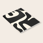 Mid Century Modern Kwaito Abstract Pattern in Black and Almond Cream Notebook Gallery Image 2