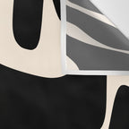 Mid Century Modern Kwaito Abstract Pattern in Black and Almond Cream Wall Tapestry Gallery Image 3