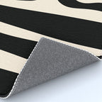Mid Century Modern Kwaito Abstract Pattern in Black and Almond Cream Rug Gallery Image 4