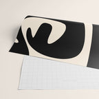 Mid Century Modern Kwaito Abstract Pattern in Black and Almond Cream Wrapping Paper Gallery Image 2
