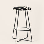 Mid Century Modern Kwaito Abstract Pattern in Black and Almond Cream Stool Gallery Image 1