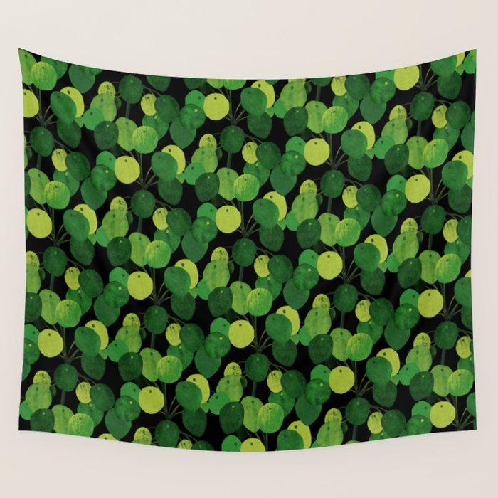 Black Pliea Peperonioides interior plant Wall Tapestry Gallery Image 1