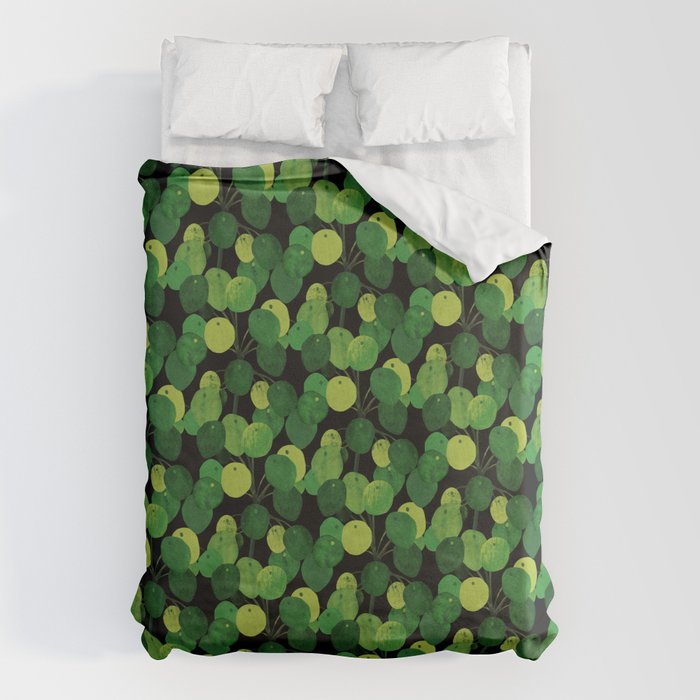 Black Pliea Peperonioides interior plant Duvet Cover Gallery Image 1
