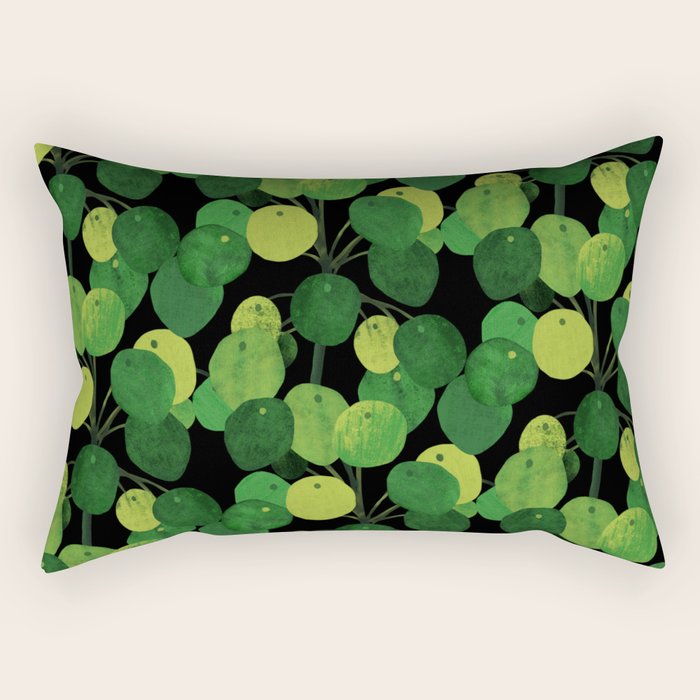 Black Pliea Peperonioides interior plant Rectangular Pillow Gallery Image 1