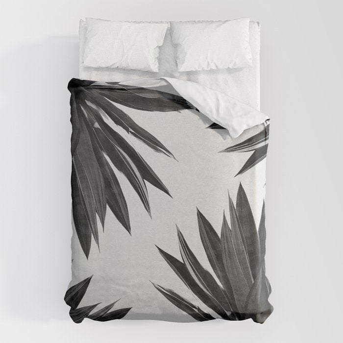Agave Cactus Black & White Duvet Cover Gallery Image 6