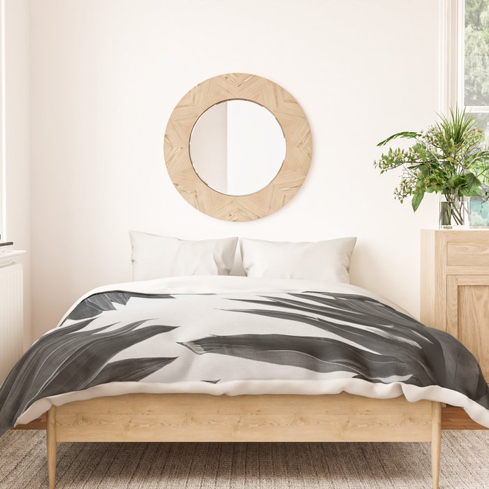 Agave Cactus Black & White Duvet Cover Gallery Image 3