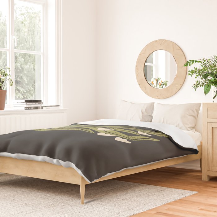 Reaching Tulips (Charcoal) Duvet Cover Gallery Image 2