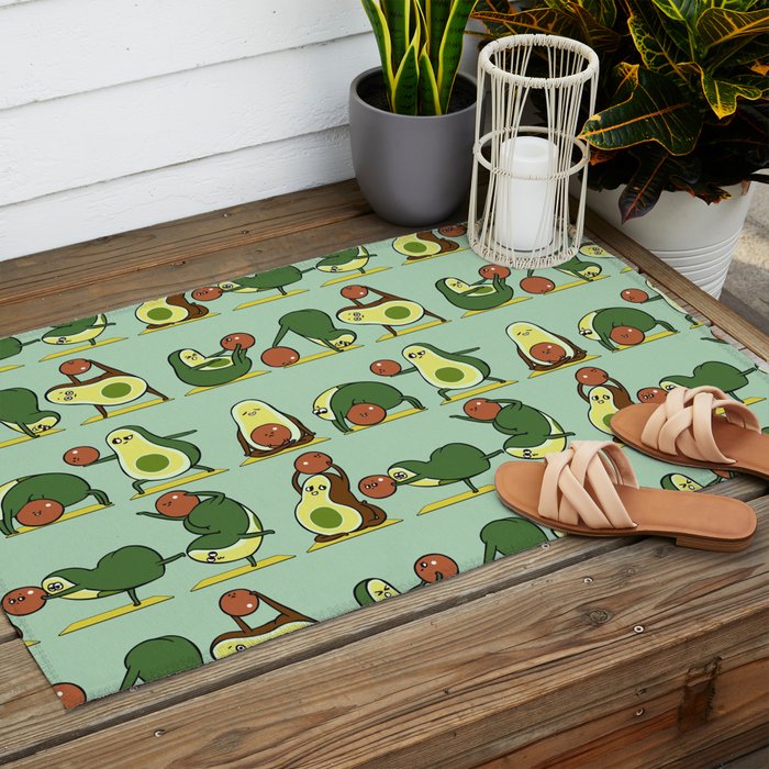 Avocado Yoga With The Seed Outdoor Rug Gallery Image 2