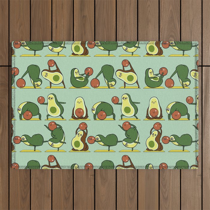 Avocado Yoga With The Seed Outdoor Rug Gallery Image 1