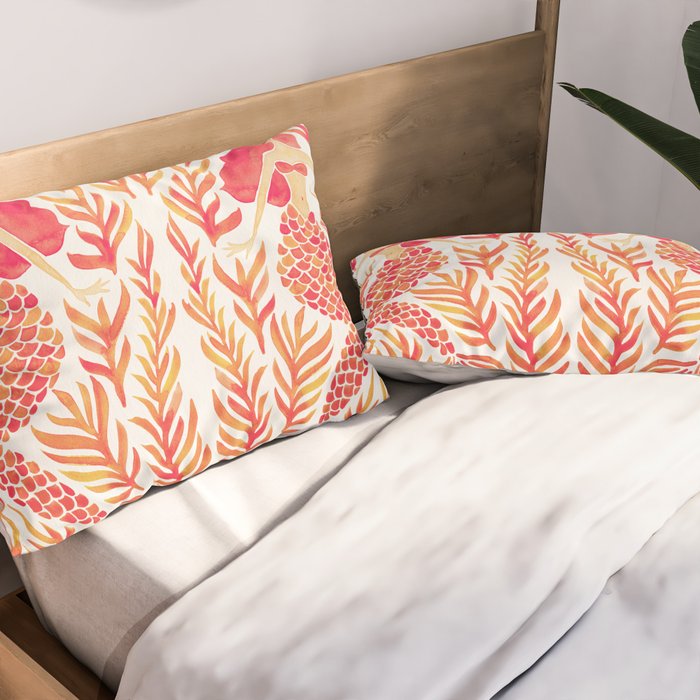 Kelp Forest Mermaid - Peach Palette Pillow Sham Gallery Image 2