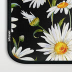 Floral Kingdom Cute White Daisy On Black Background Laptop Sleeve Gallery Image 3