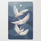 cranes, asian style art Cutting Board Gallery Image 1
