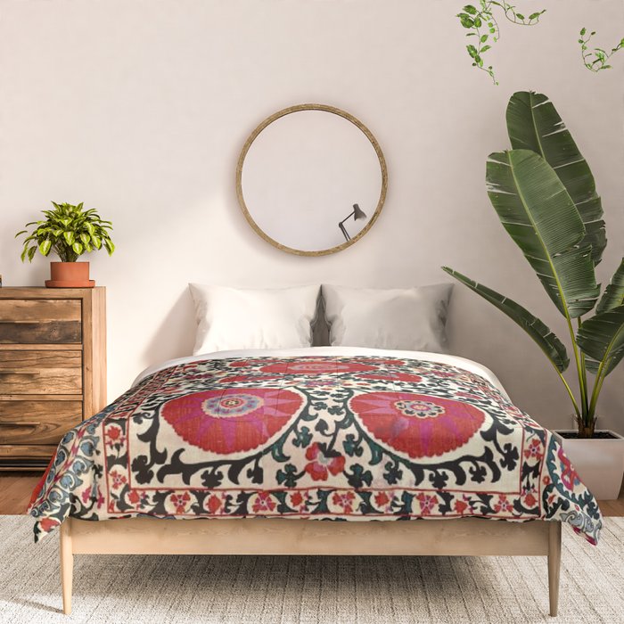 Shakhrisyabz Suzani 19th Century Uzbekistan Embroidery  Comforter Gallery Image 3