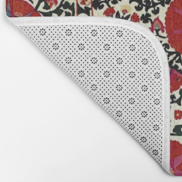 Shakhrisyabz Suzani 19th Century Uzbekistan Embroidery  Bath Mat Gallery Image 2