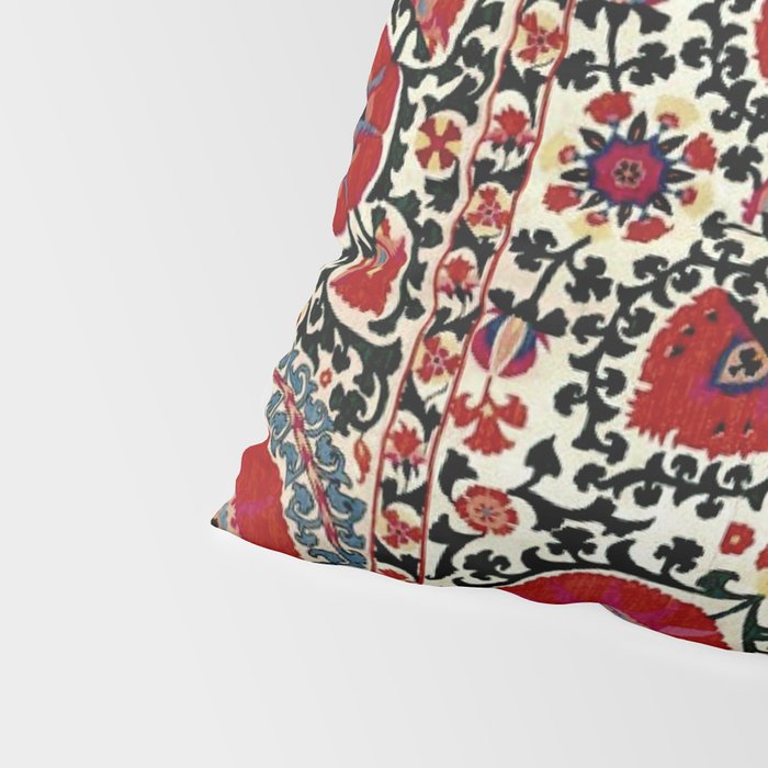 Shakhrisyabz Suzani 19th Century Uzbekistan Embroidery  Pillow Sham Gallery Image 4