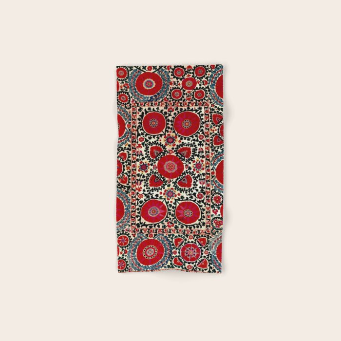 Shakhrisyabz Suzani 19th Century Uzbekistan Embroidery  Bath Towel Gallery Image 1