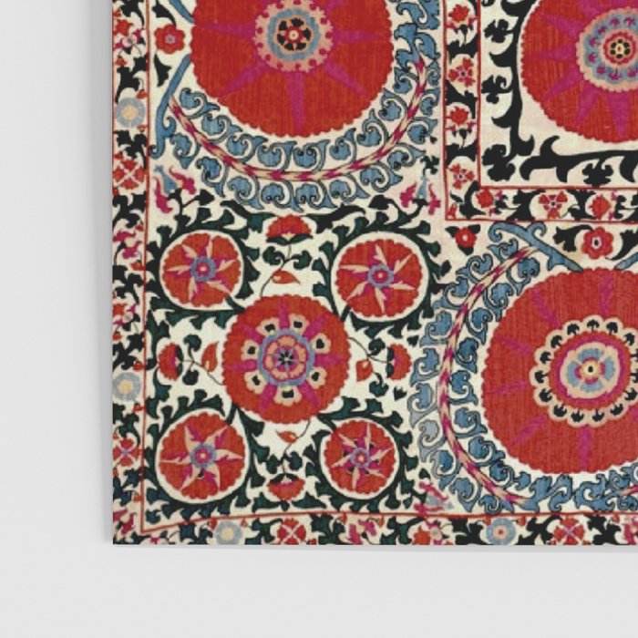 Shakhrisyabz Suzani 19th Century Uzbekistan Embroidery  Poster Gallery Image 3