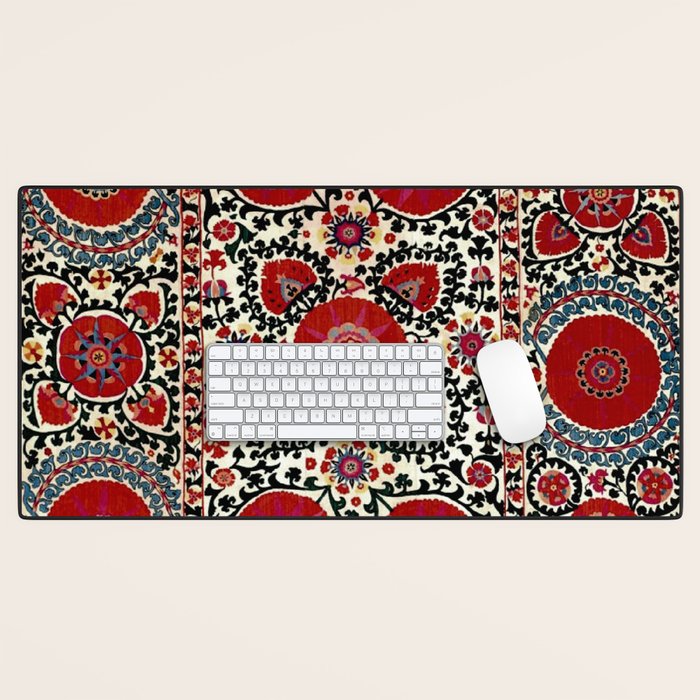 Shakhrisyabz Suzani 19th Century Uzbekistan Embroidery  Desk Mat Gallery Image 1
