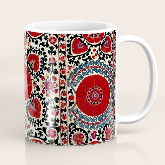 Shakhrisyabz Suzani 19th Century Uzbekistan Embroidery  Coffee Mug Gallery Image 1