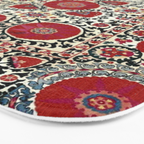 Shakhrisyabz Suzani 19th Century Uzbekistan Embroidery  Bath Mat Gallery Image 3