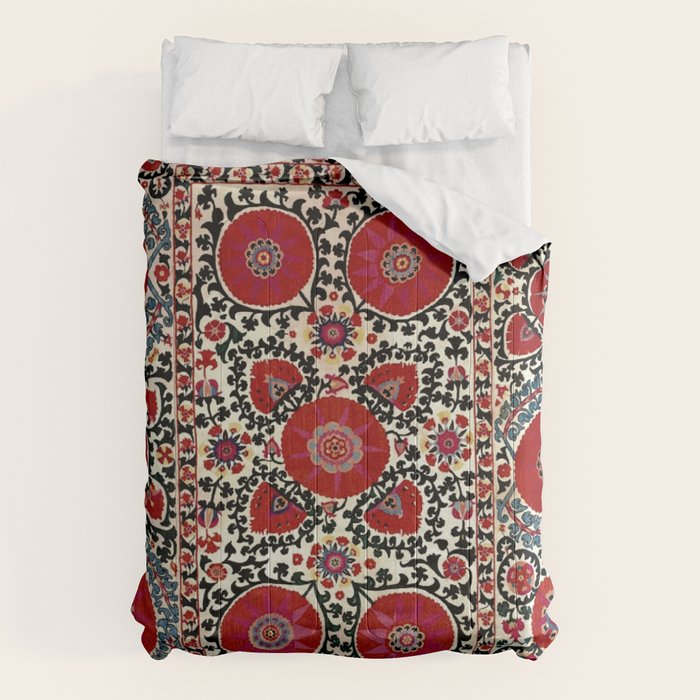 Shakhrisyabz Suzani 19th Century Uzbekistan Embroidery  Comforter Gallery Image 1