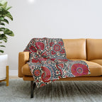 Shakhrisyabz Suzani 19th Century Uzbekistan Embroidery  Throw Blanket Gallery Image 1