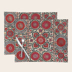 Shakhrisyabz Suzani 19th Century Uzbekistan Embroidery  Placemat Gallery Image 1
