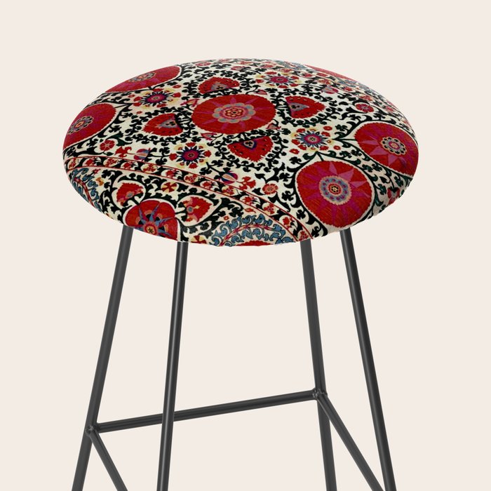 Shakhrisyabz Suzani 19th Century Uzbekistan Embroidery  Stool Gallery Image 2