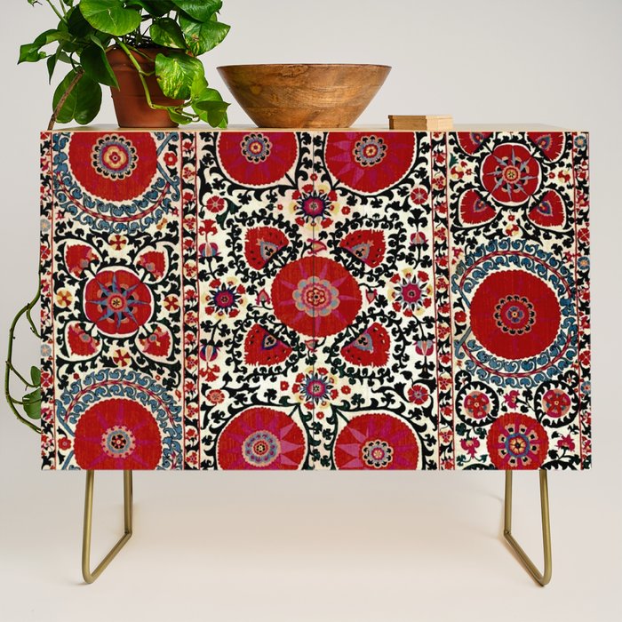 Shakhrisyabz Suzani 19th Century Uzbekistan Embroidery  Credenza Gallery Image 1