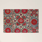 Shakhrisyabz Suzani 19th Century Uzbekistan Embroidery  Welcome Mat Gallery Image 1
