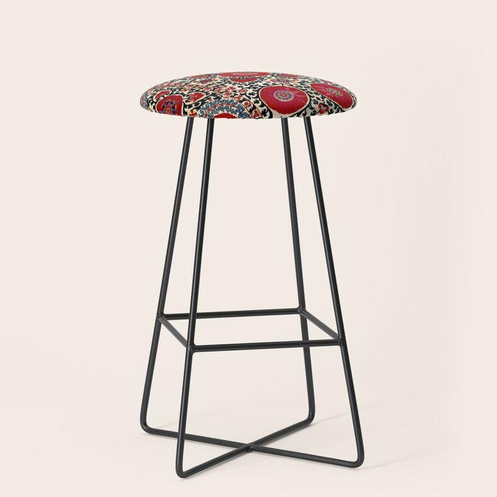 Shakhrisyabz Suzani 19th Century Uzbekistan Embroidery  Stool Gallery Image 1