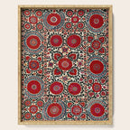 Shakhrisyabz Suzani 19th Century Uzbekistan Embroidery  Serving Tray Gallery Image 1