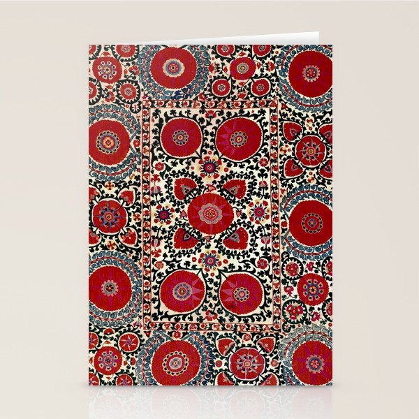 Shakhrisyabz Suzani 19th Century Uzbekistan Embroidery  Stationery Card Gallery Image 2