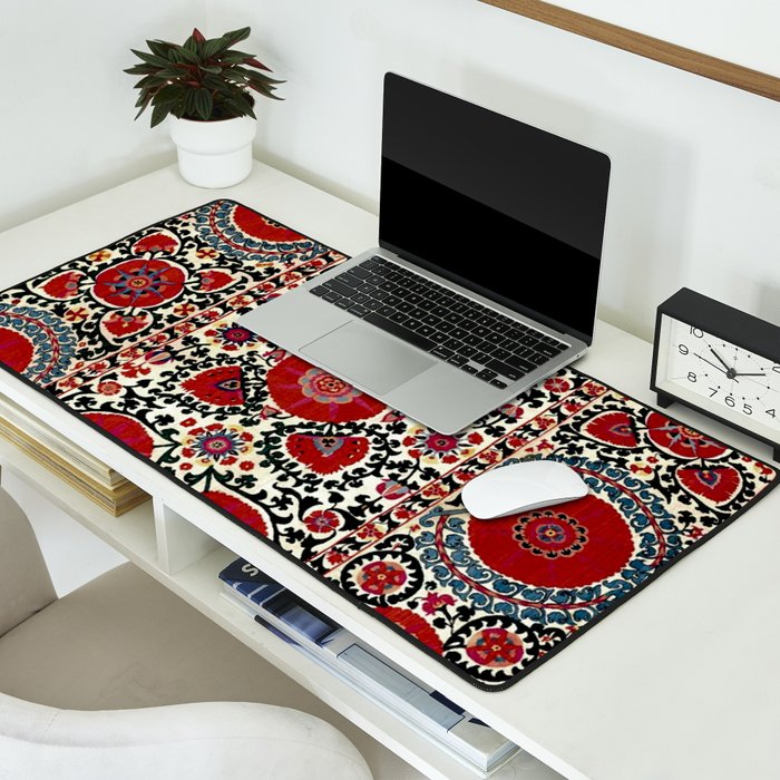 Shakhrisyabz Suzani 19th Century Uzbekistan Embroidery  Desk Mat Gallery Image 2