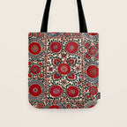 Shakhrisyabz Suzani 19th Century Uzbekistan Embroidery  Tote Bag Gallery Image 1