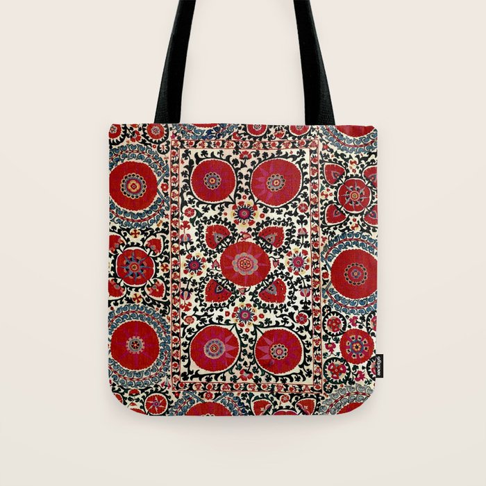 Shakhrisyabz Suzani 19th Century Uzbekistan Embroidery  Tote Bag Gallery Image 1