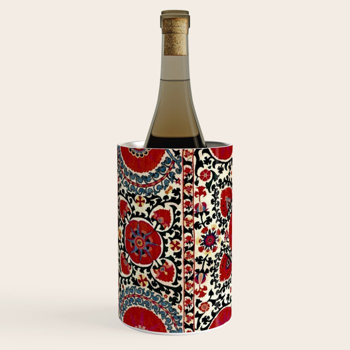 Shakhrisyabz Suzani 19th Century Uzbekistan Embroidery  Wine Chiller Gallery Image 2
