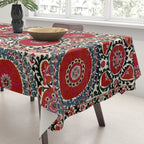 Shakhrisyabz Suzani 19th Century Uzbekistan Embroidery  Tablecloth Gallery Image 3