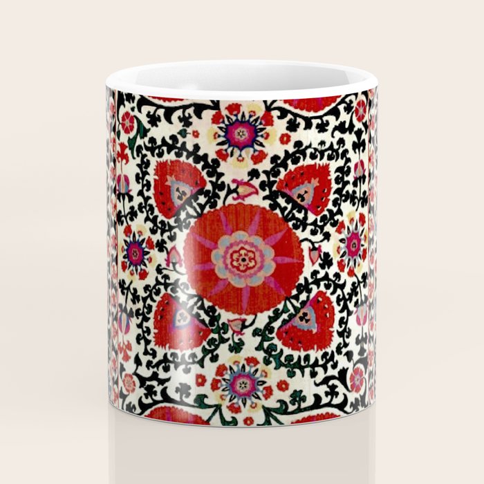 Shakhrisyabz Suzani 19th Century Uzbekistan Embroidery  Coffee Mug Gallery Image 4