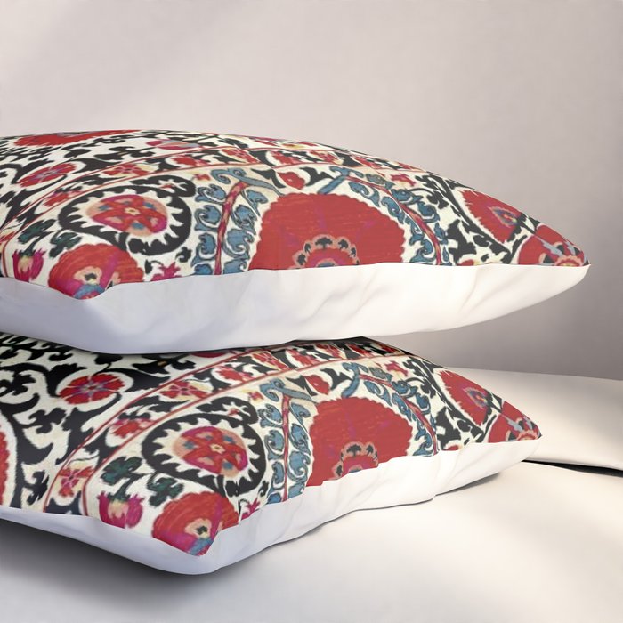 Shakhrisyabz Suzani 19th Century Uzbekistan Embroidery  Pillow Sham Gallery Image 3