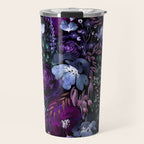 Deep Floral Chaos blue & violet Travel Mug Gallery Image 1