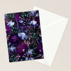 Deep Floral Chaos blue & violet Stationery Card Gallery Image 2