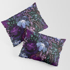 Deep Floral Chaos blue & violet Pillow Sham Gallery Image 3