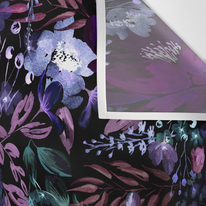 Deep Floral Chaos blue & violet Wall Tapestry Gallery Image 3