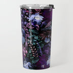 Deep Floral Chaos blue & violet Travel Mug Gallery Image 2