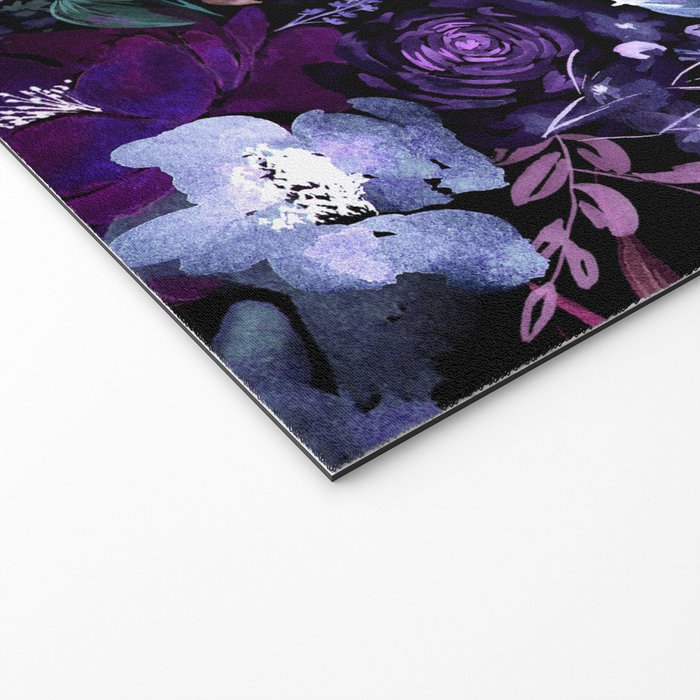 Deep Floral Chaos blue & violet Welcome Mat Gallery Image 2